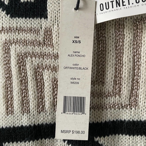 Walter Baker Alex Intarsia-knit Fringe Poncho Sweater NEW - Picture 6 of 10